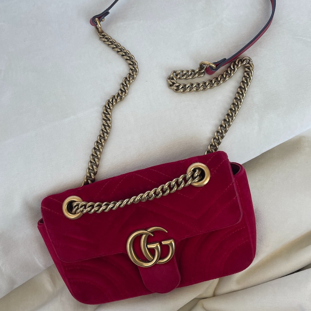 Gucci Marmont Small Red Shoulder Bag